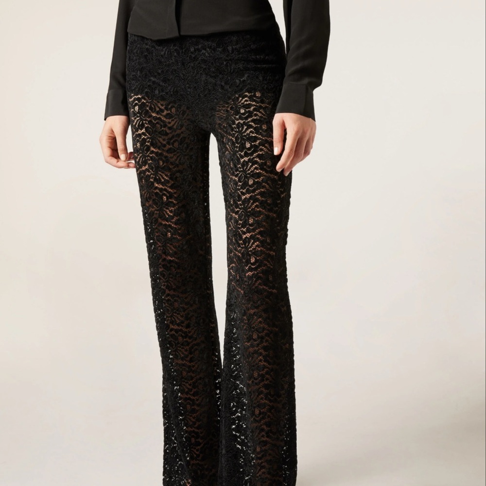 Calzedonia Black Lace Flare Pants